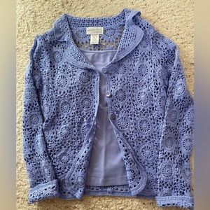 Lovely Lavender Size M Crochet Sweater With Matching Camisole